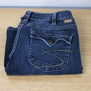 Silver Pioneer Bootcut Flare 30 X 30.5 Women's Jeans Dark Wash Flap Pocket